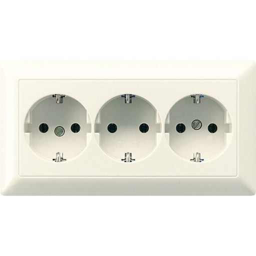 Jung - Steckdose KK-SCHUKO-Steckdose ws AS 523 16A 250V 3-fach