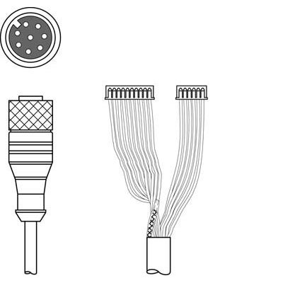 Leuze - Konfektioniertes Sensor-Aktor-Kabel Anschlussleitung KB JST-M12A-8P-3000