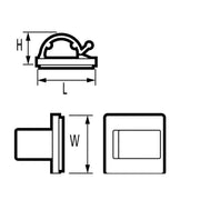 HellermannTyton - Befestigungsschelle für Kabel/Rohre Klebesockel RB8-N66-NA-H1 − 5000 Stück