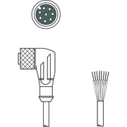 Leuze - Konfektioniertes Sensor-Aktor-Kabel Anschlussleitung KD S-M12-8W-P1-100 − 1 Stück