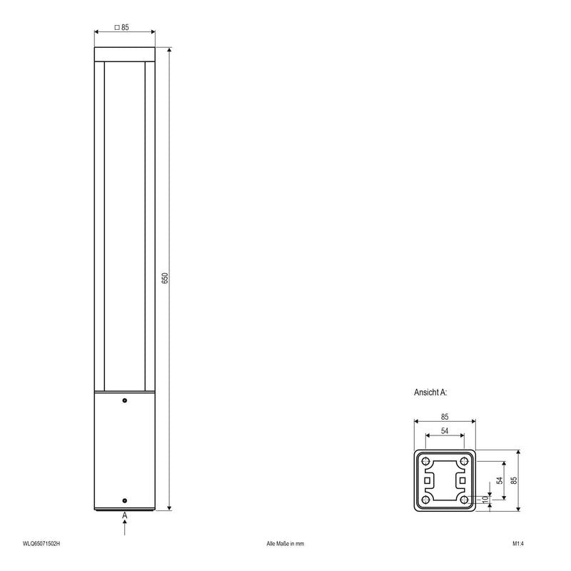 EVN Lichttechnik - Wegeleuchte LED-Wegeleuchte WLQ65071502H 3000K 650mm anth