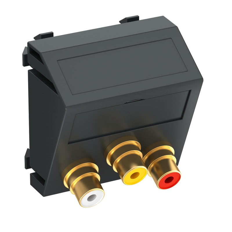 OBO Bettermann - Einsatz/Abdeckung für Kommunikationstechnik Multimediaträger MTS-12R F SWGR1 45x45mm sw-gr