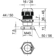 OBO Bettermann - Kabelverschraubung Verschraubung V-TEC VM40+ LGR mit Gegenmutter