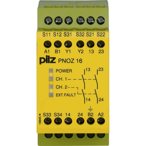 Pilz - Gerät zur Überwachung von sicherheitsgerichteten Stromkreisen Not-Aus-Schaltgerät PNOZ 16 #774066 230VAC 24VDC 2n/o