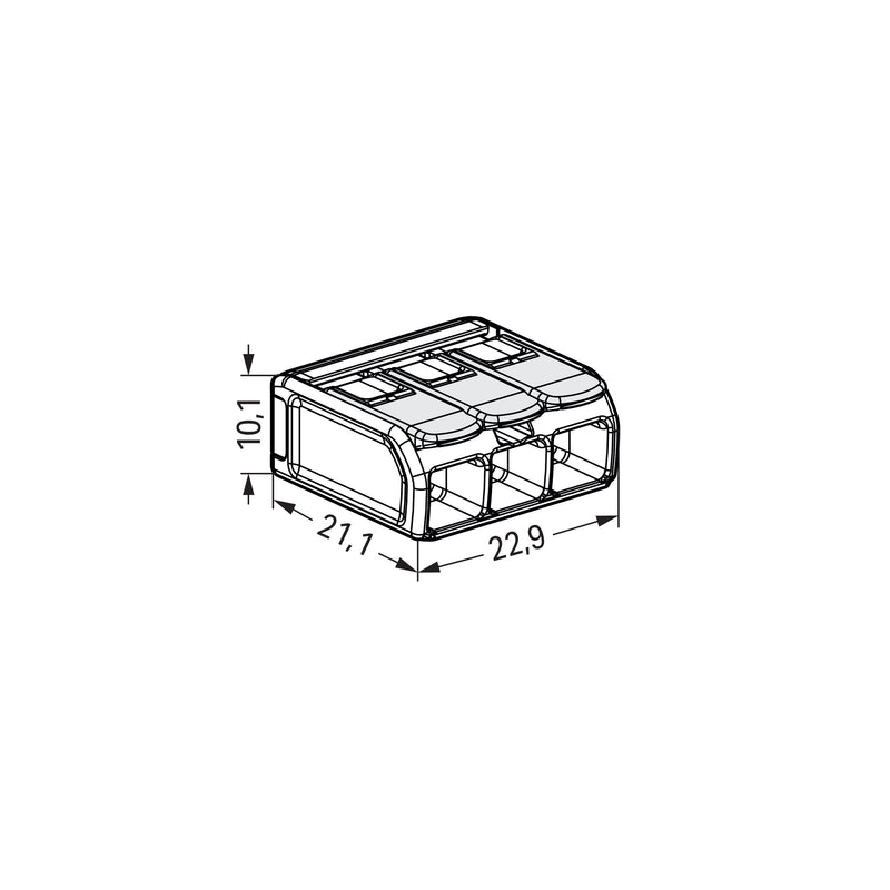 WAGO - Steckklemme COMPACT-Verbindungsklemme 221-683 Ex e,transparent − 30 Stück
