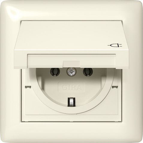 Gira - Steckdose KD +Set IP44 415701 Rahmen 1f Cremeweiß