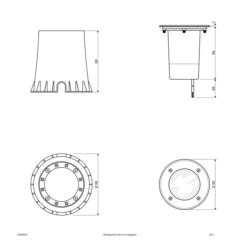 EVN Lichttechnik - Bodeneinbauleuchte LED-Bodeneinbauleuchte 67923853D IP67