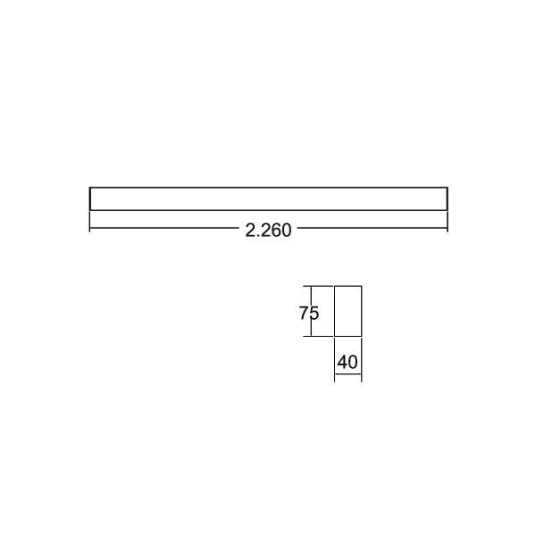 Brumberg Leuchten - Decken-/Wandleuchte Anbau-Profilleuchte 7413121032 2260 x 75 x 40mm
