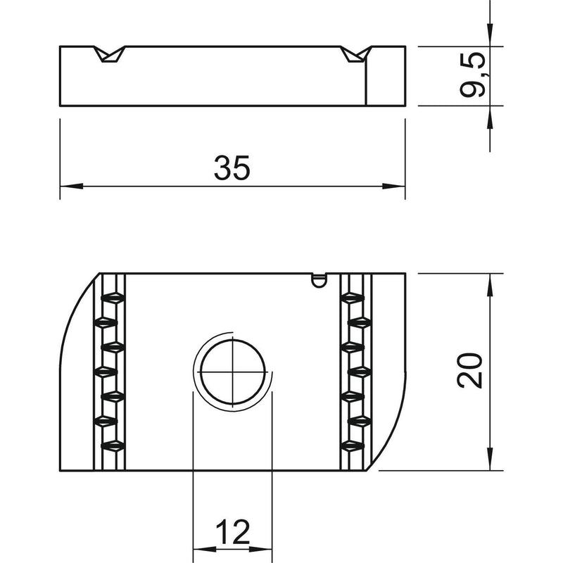 OBO Bettermann - Gleitmutter MS41SN M12 ZL M12, für Profilsch. − 50 Stück