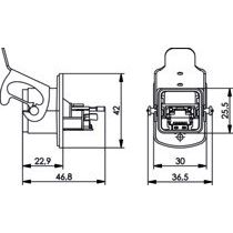 Telegärtner - Modularer Steckverbinder STX V5 Flanschset 100007420 RJ45 Jack Cat.6 M