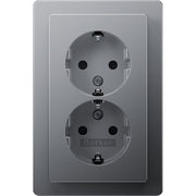 Berker - Steckdose Doppelsteckdose SCHUKO 47596084 Q.1 alu samt