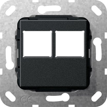 Gira - Einsatz/Abdeckung für Kommunikationstechnik MJ RJ 45 2fach für LexCom 562910 Einsatz schwarz