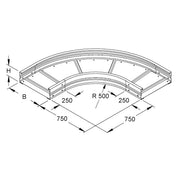 Niedax - Bogen für Kabelrinne Bogen 90Gr. WRBR 150.400 E3 150x400mm