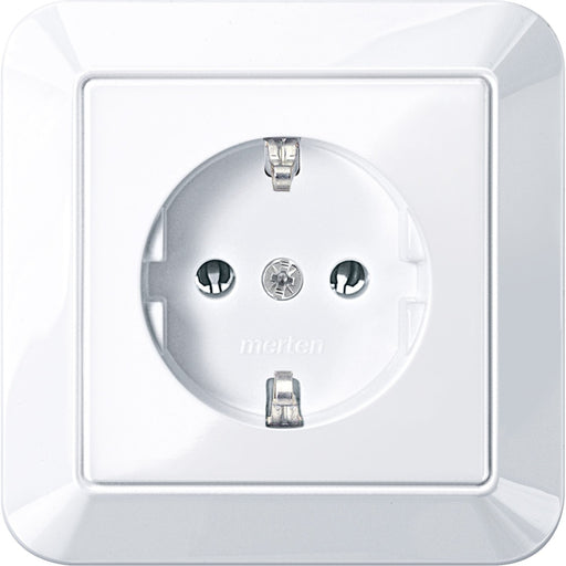 Merten - Steckdose SCHUKO-Steckdose aws/gl MEG2401-1025 volle Abdeckplatte