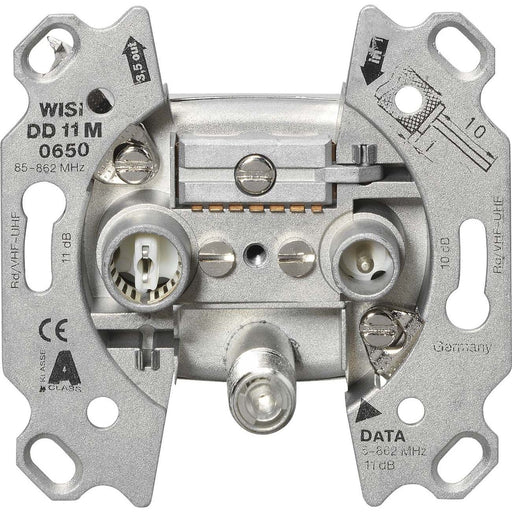 Wisi - Antennensteckdose Durchgangsdose, 10 dB DD11M0650 3-Loch, Um,KDG zert