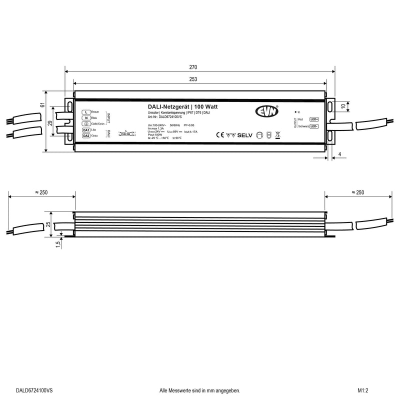 EVN Lichttechnik - Steuergerät für Leuchten DALI Dimmer-Empfänger DALD6724100VS inkl. Netzgerät