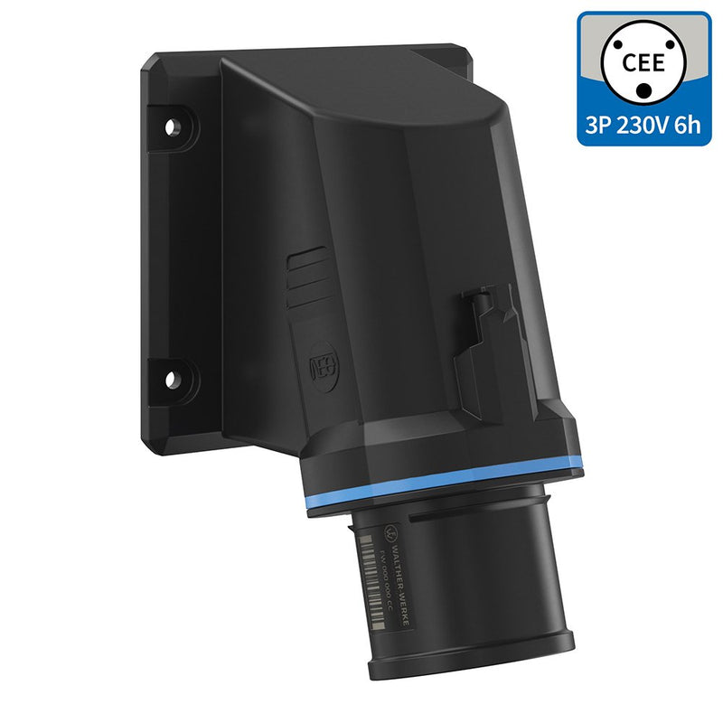 Walther Werke - CEE-Gerätestecker (IEC 60309) CEE NEO Anbaugerätestecker FW731306SK schräg 32A 3P 6h