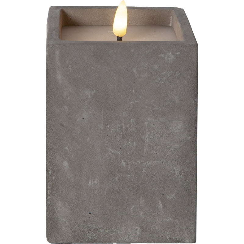 Star Trading - Festbeleuchtung LED-Wachskerze 061-38 flackernd, grau