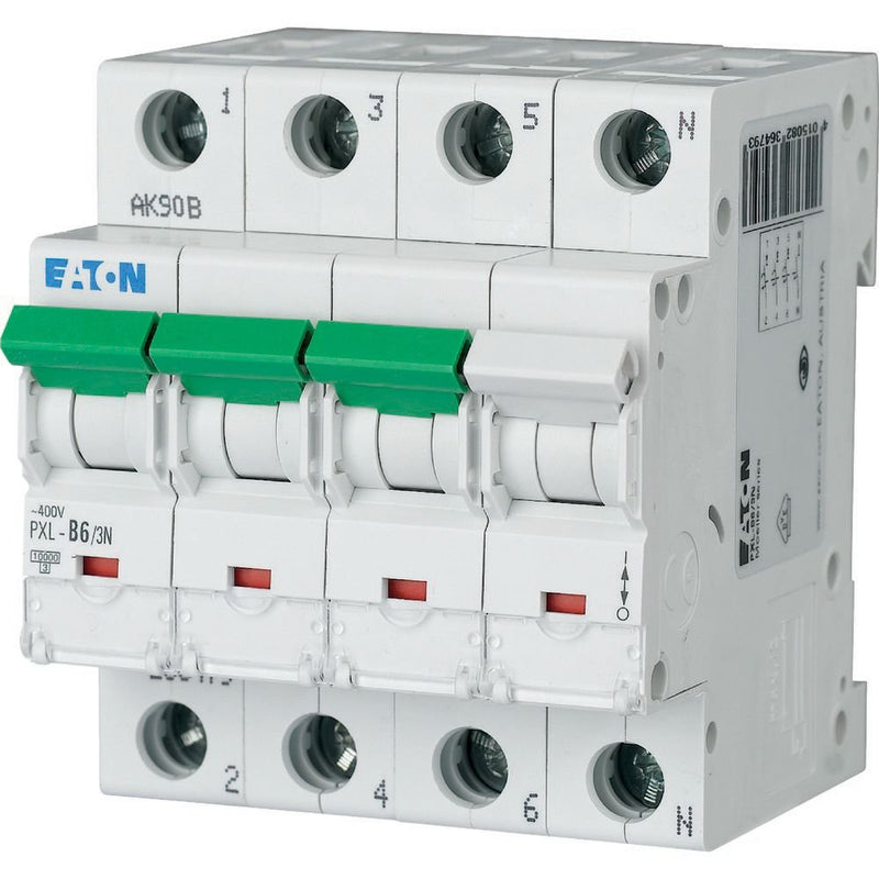 Eaton - Leitungsschutzschalter LS-Schalter m.Beschrift. PXL-B6/3N B 6A, 3p+N