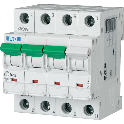 Eaton - Leitungsschutzschalter LS-Schalter m.Beschrift. PXL-B6/3N B 6A, 3p+N