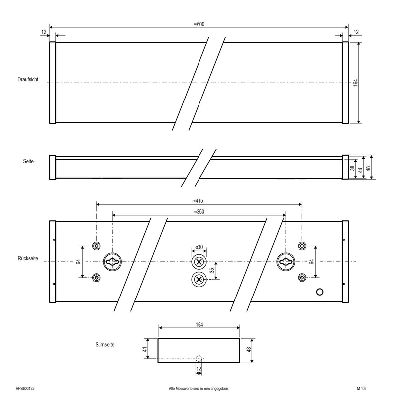 EVN Lichttechnik - Decken-/Wandleuchte LED-Deckenanbaupanel APS600125