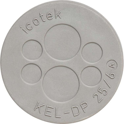 Icotek - Einführungsflansch für Kleingehäuse/Schaltschrank Kabeldurchführungsplatte KEL-DP 25/4 A grau − 10 Stück