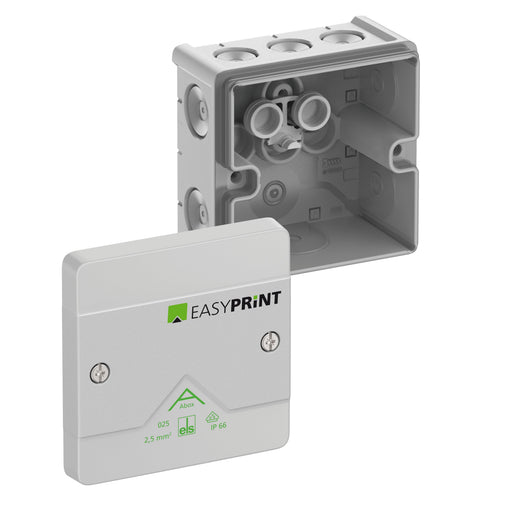 Spelsberg - Dose, Gehäuse für Montage auf der Wand/Decke Abzweigkasten Abox 025-L EasyPrint IP66