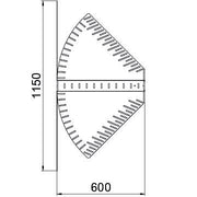 OBO Bettermann - Bogen für Kabelrinne Bogen, winkelverstellbar RB W 660 FS 60x600 bandverzinkt