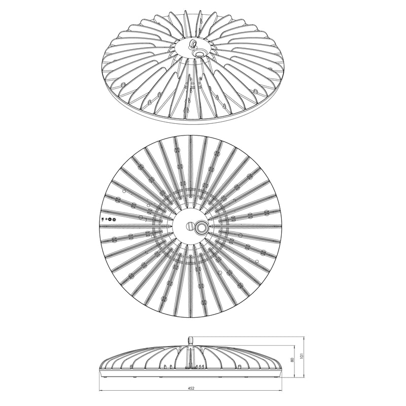 Abalight - Hallen-Reflektorleuchte LED-Hallenstrahler HT80 SUN-HT80-840-D73CG 4000K 73Gr