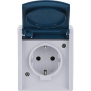 Busch-Jaeger - Steckdose Schuko-Steckdose gr/blgn 20 EW-53 AP, m.Klappdeckel