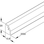 Niedax - Gitterlamelle für Geräteeinbaukanal Konvektionsgitterprofil GKG 2000 W − 2 Meter