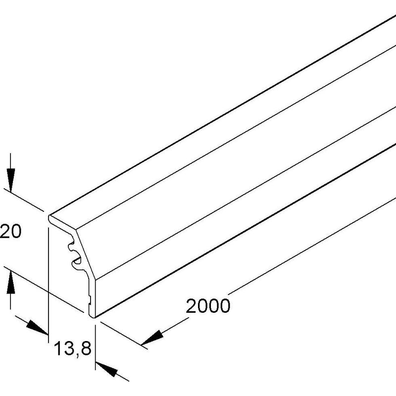 Niedax - Gitterlamelle für Geräteeinbaukanal Konvektionsgitterprofil GKG 2000 W − 2 Meter