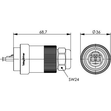 Telegärtner - Modularer Steckverbinder TOC Steckerset IP68 100007394 LC Duplex Multimode