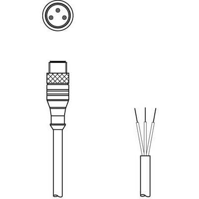 Leuze - Konfektioniertes Sensor-Aktor-Kabel Anschlussleitung KS U-M8-3A-P1-100