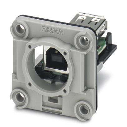 Phoenix Contact - Modularer Steckverbinder Anbaurahmen-Set CUC-V06-F1P #1411905 4-pol.Bu.USB TypA/B − 5 Stück