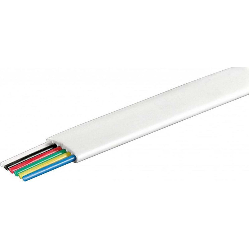Goobay - Daten- und Kommunikationskabel Telefonflachkabel 100 m R. 93307 ws,6adrig