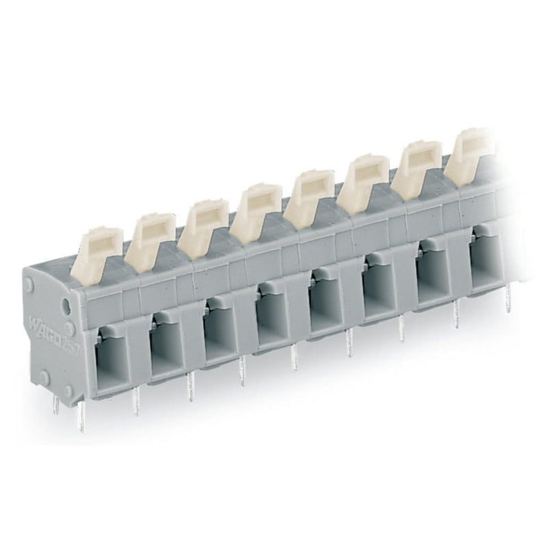 WAGO - Leiterplattenklemme 257-510 Drücker,2,5 mm²,grau − 15 Stück