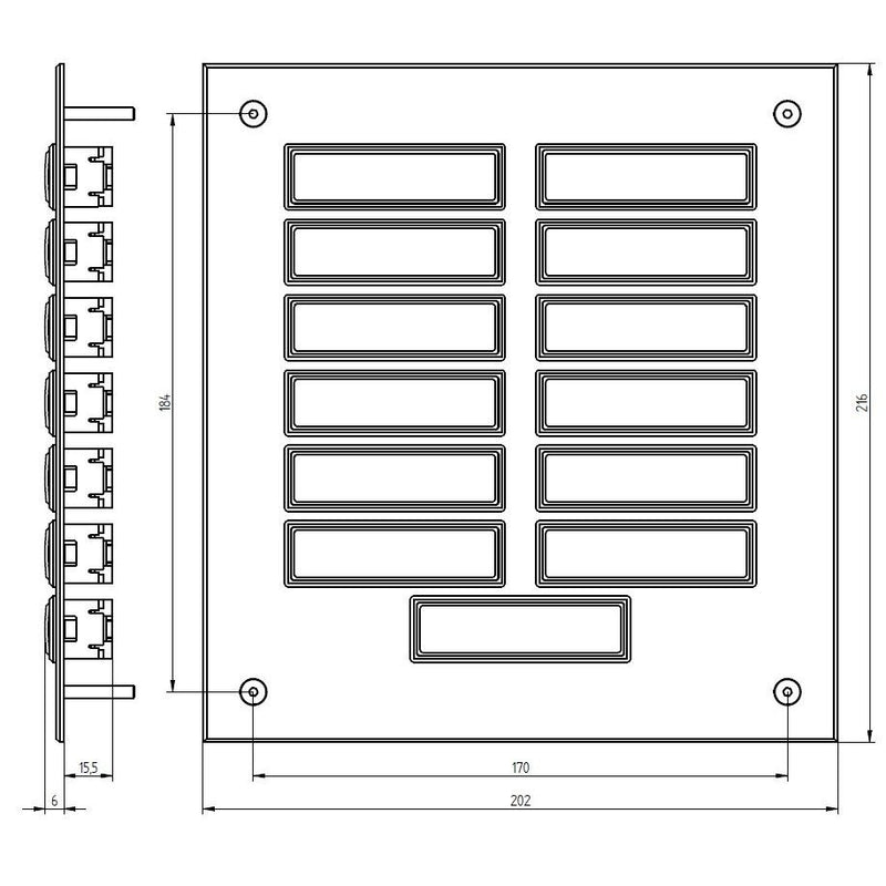 Grothe - Klingeltableau für Türkommunikation Etagenplatte ETA 867 EV1