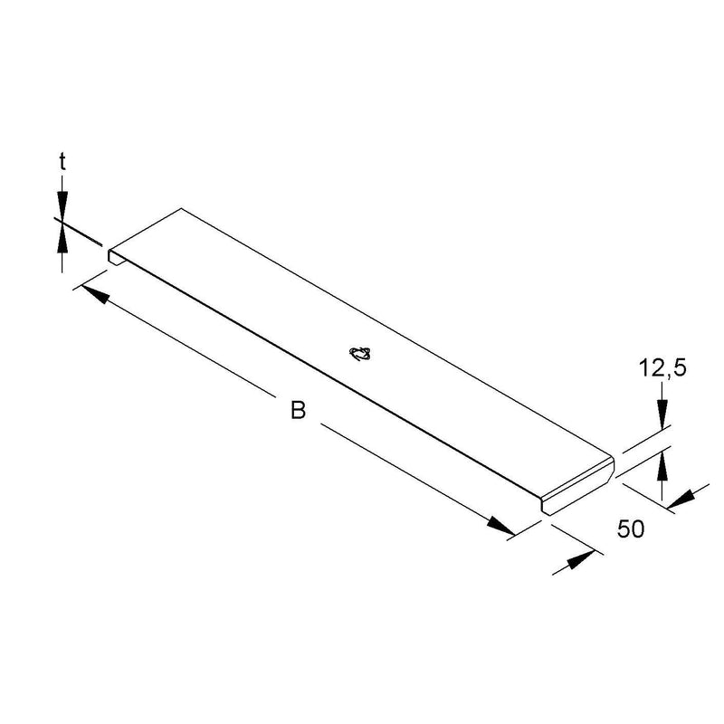 Niedax - Deckel für Kabeltragsystem Deckelstoßleiste U-Form DSLU 400-0.75 S 50x404mm
