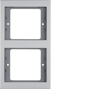 Berker - Abdeckrahmen Rahmen Alu 13237003 2fach senkrecht