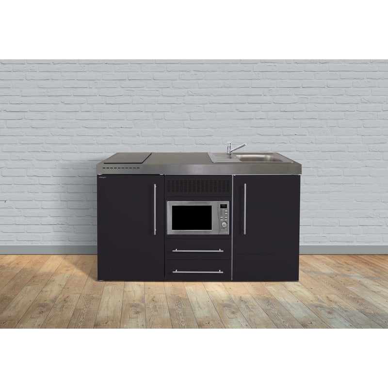 Stengel - Mini-Küche Miniküche Premiumline MPMSM150KSMWGKFliBre Schwarz matt