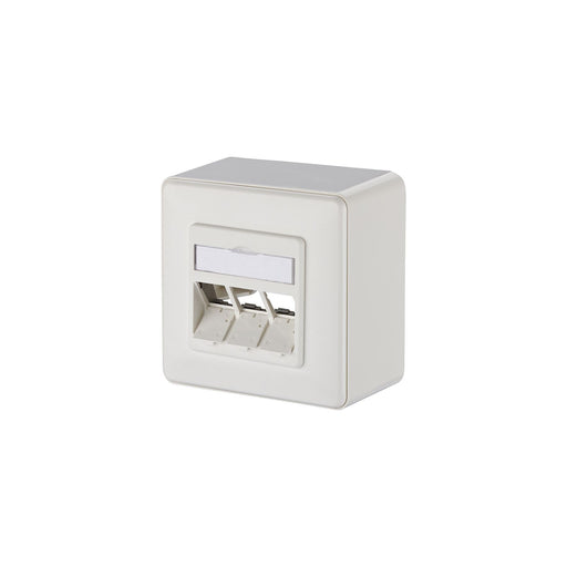 Metz Connect - Kommunikationsanschlussdose Kupfer Keystone Dose AP 130B20D30002KE 3Port leer rws − 10 Stück