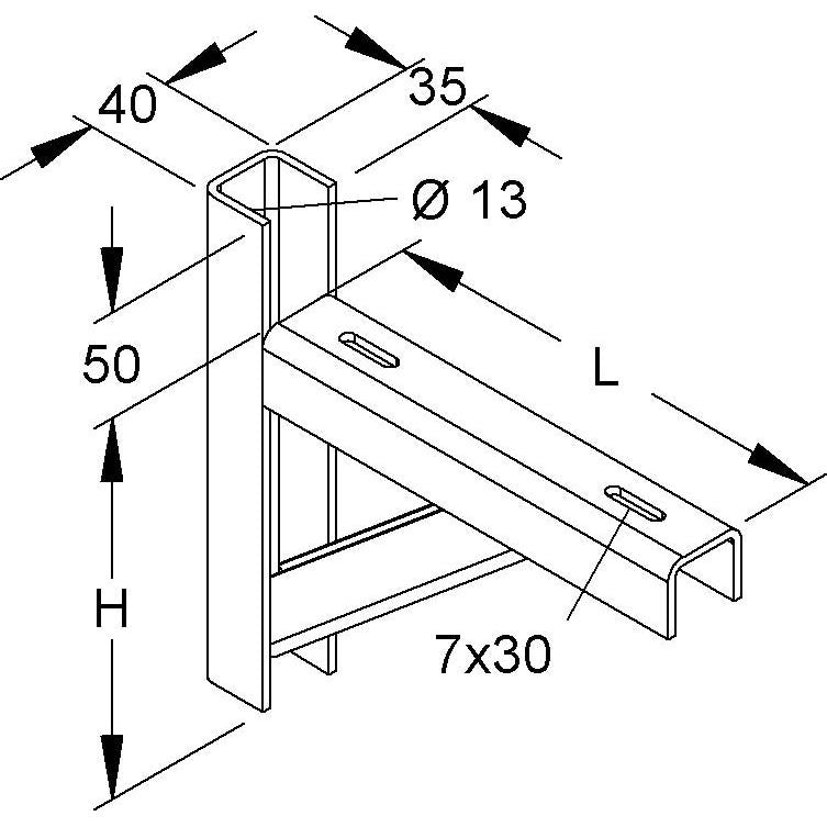Niedax - Ausleger für Kabeltragsystem Wandausleger KTAF 200 210mm