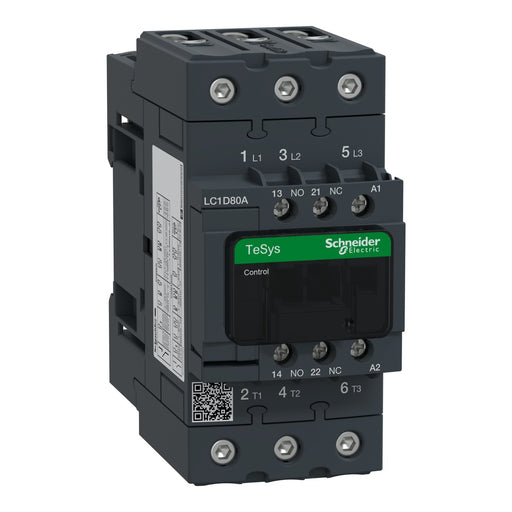Schneider Electric - Leistungsschütz zum Schalten von Wechselstrom Leistungsschütz LC1D 3p LC1D80AE7 1S+1Ö,37kW,80A,400V