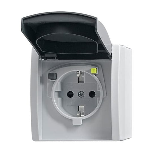 Busch-Jaeger - Steckdose FI-SCHUKOMAT Einsatz 3120 EWB-53 grau AP IP44