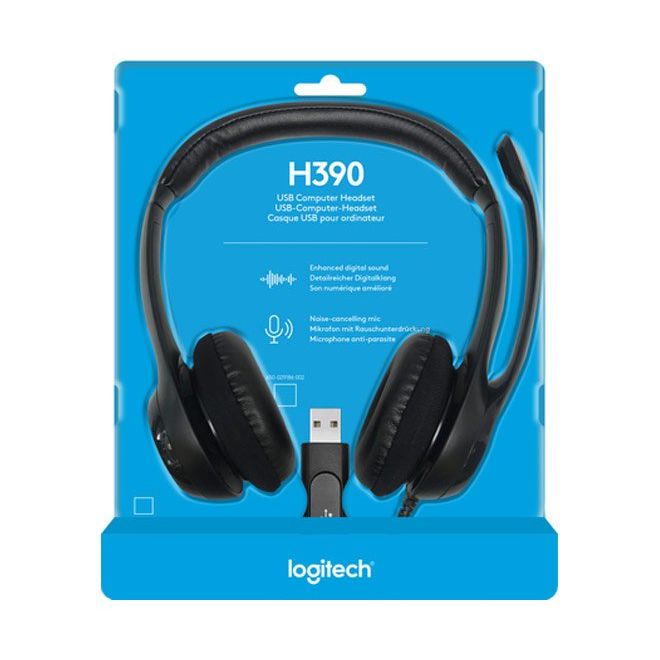 Logitech - Head-Set Headset Stereo H390 USB sw, Retail
