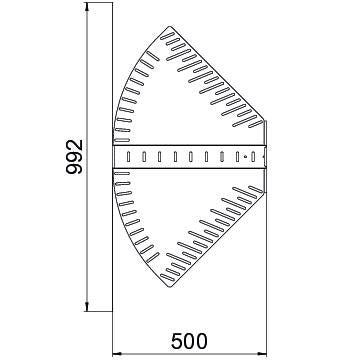 OBO Bettermann - Bogen für Kabelrinne Bogen, winkelverstellbar RB W 650 A2 60x500 rostfrei