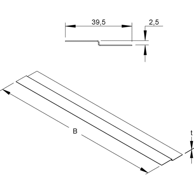 Niedax - Deckel für Kabeltragsystem Deckelstoßleiste Z-Form DSLZ 2.5/500 S 40x475mm