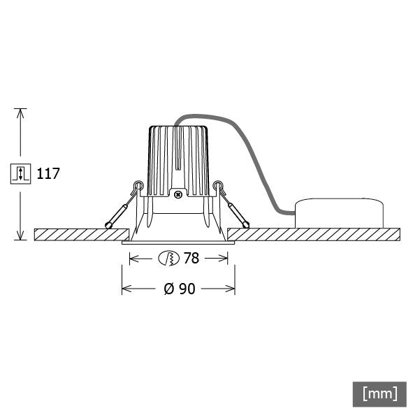 LTS Licht&Leuchten - Downlight/Strahler/Flutlicht LED-Einbaustrahler VTRM 10.0540.60 si 4000K, silber