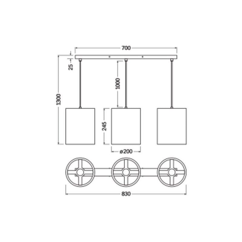Ledvance - Pendelleuchte 3xE27 D. C.Cyl.Pend 3XE27 braun